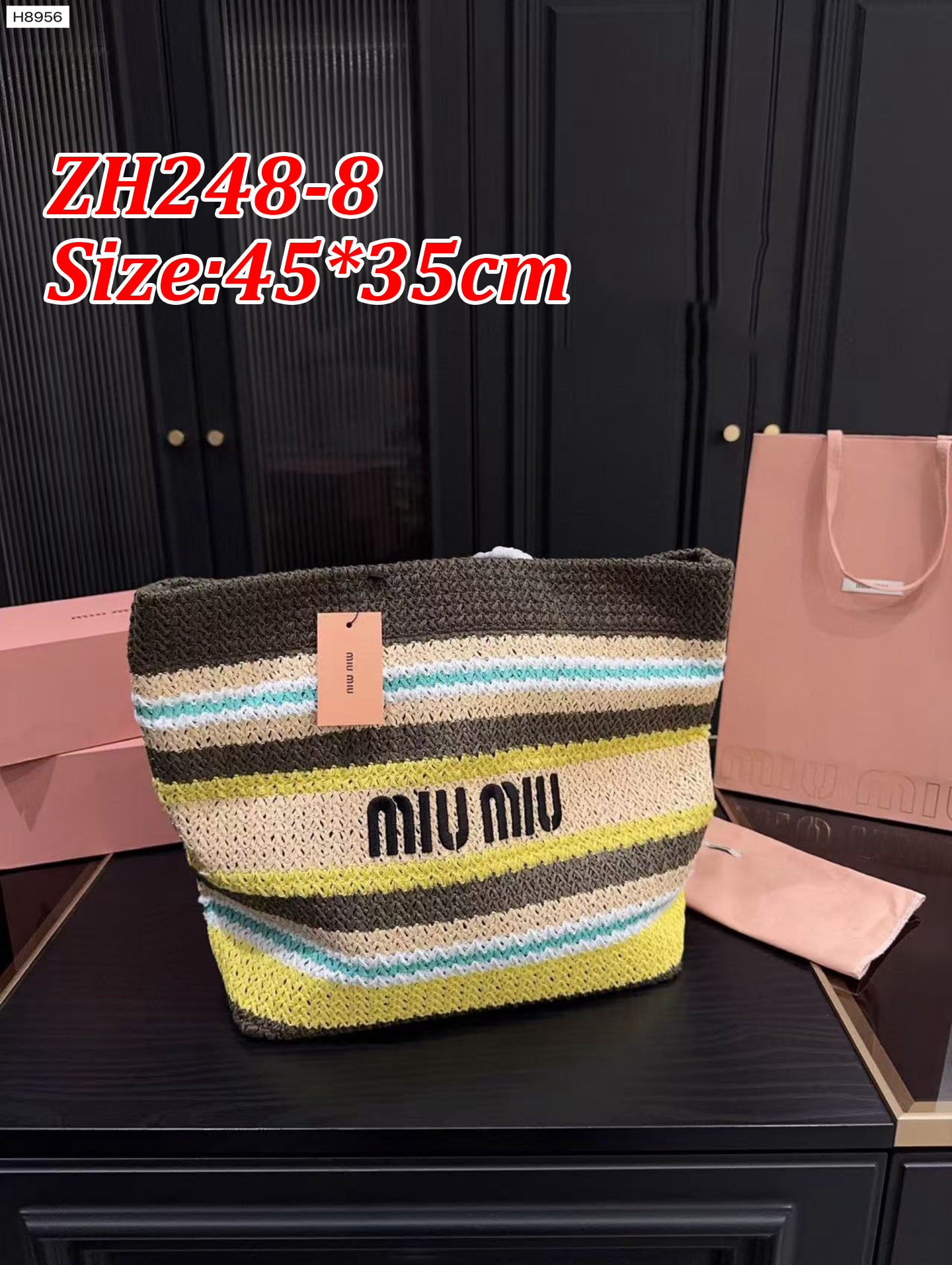 תיק פסים מיו מיו – תמונה 7