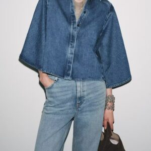 חולצת ג'ינס בגזרה מחויטת