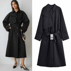 טרנץ ארוך שחור זארה