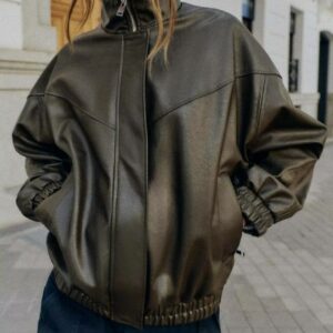 ג'קט בומבר דמוי עור זארה