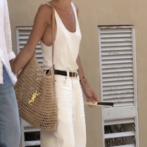 תיק סל רפיה איב סן לורן