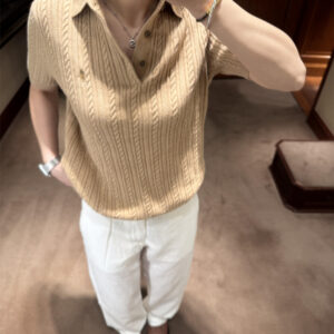 חולצת סריג קצרה ראלף לורן גברים